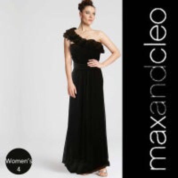 One Shoulder Chiffon Gown - Picture 5 of 6